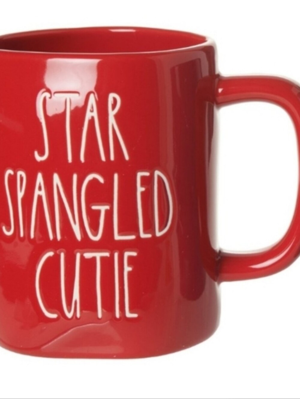 Rae Dunn Red "Star Spangled Cutie" Ceramic Coffee Mug